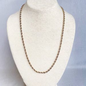 925 Chain Necklace Spiral Rope Links Matinee Length